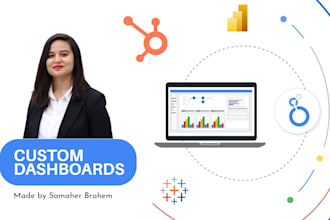 build custom dashboards with looker studio, tableau, power bi, databox, hubspot