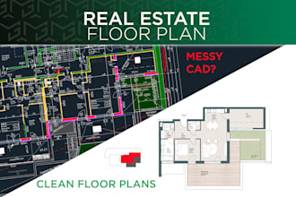 redraw floor plans for real estate agents and listings