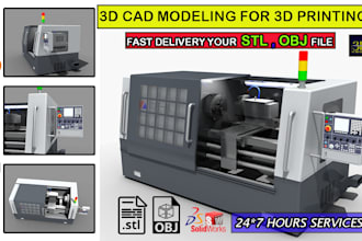 do industrial machine design, 3d cad modeling, 3d printing stl, dxf, obj, dwg