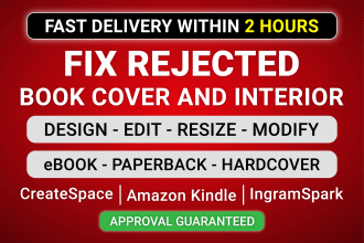 fix edit rejected all error book covers and interior for amazon kdp in 2 hours