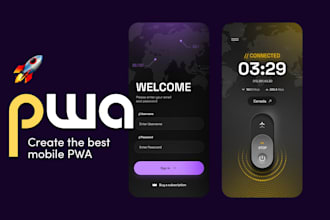 develop pwa or progressive web app using react or laravel