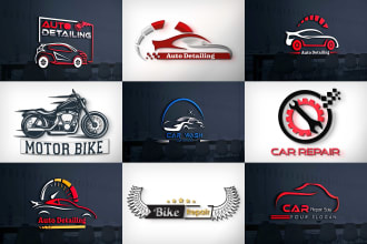 do modern car detailing car wash repair motorcross automotive logo design