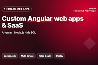 build your custom angular web app or saas dashboard with node and mysql