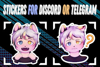 make stickers for telegram or discord in chibi style