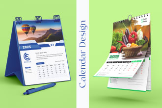 do yearly wall or desk calendar design