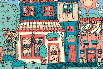 draw cartoon backgrounds, landscapes, scenes, illustrations