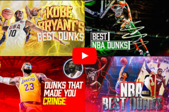 design youtube thumbnail for basketball or nba channel