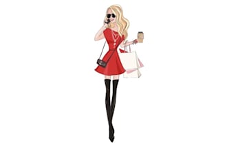 design pretty cool female fashion doll logo