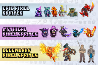 create pixel art character sprites for video games