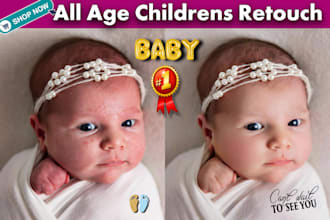 professionally edit newborn and kids photos with a natural and soft touch