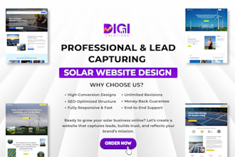 create a professional lead capturing solar website, solar landing page