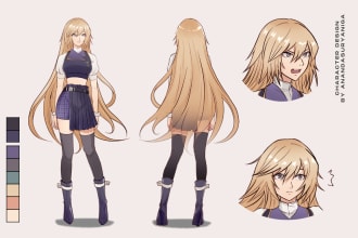 draw character design sheet in anime style
