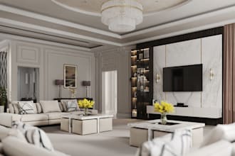 do interior design render for living room