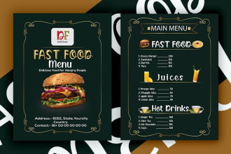 design modern food, restaurant, and digital menu in 12 hours