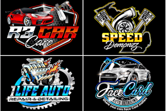design auto detailing automotive car dealership, mobile detailing logo