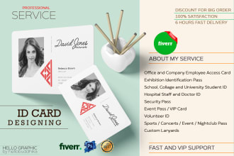 design brand id, name card, badge, press pass professionally