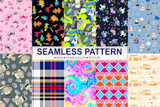 seamless patterns for fabric and textiles