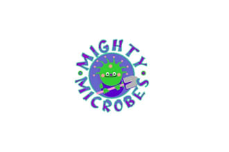 design acknowledged and trusted mighty microbe logo