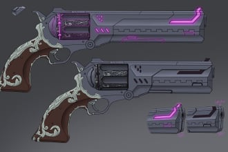 high quality weapon concept art for gaming and more