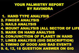prepare palm reading report and answer through astrology