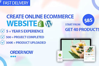 design wordpress ecommerce website, woocommerce website or online store