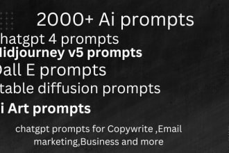 give 2000 ai prompts ai art chatgpt4 and midjourney prompts