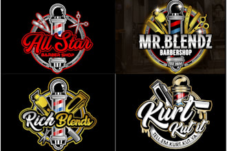 design barber, barbershop, fade, hair cut and beauty salon logo