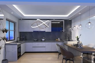 do your rendered kitchen design and kitchen remodel with 2d