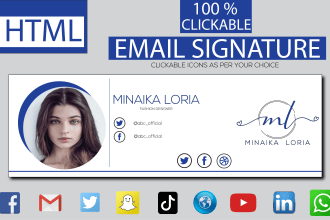 design clickable email signature or HTML email signature