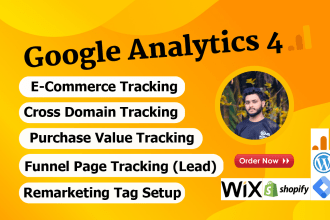 setup or fix google analytics 4, ga4 ecommerce tracking, conversion tracking GTM