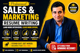 write a professional sales and marketing resume, ats CV, and linkedin