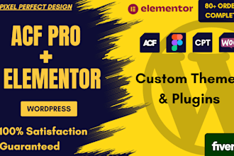 create website in wordpress with acf, acf pro and elementor