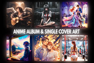 design anime cartoon cover art for your album cover artwork