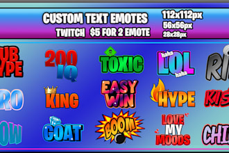 create custom text emotes for twitch or stream in 5 hours