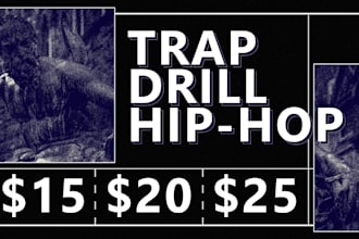 make a trap, drill, hip hop beat or song for your lyrics