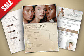 design salon price list spa massage menu sellsheet iv vitamin drip menu brochure