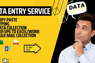 do data entry, copy paste, pdf to excel data entry