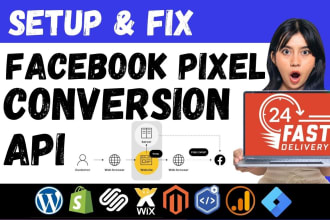 fix or setup facebook pixel, conversion API via gtm, fix pixel error and ios 14