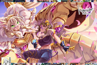 draw your beloved digimon and you as a tamer