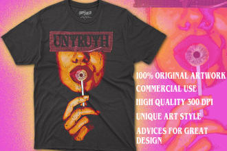 design surrealism grunge art, for streetwear brand t shirt