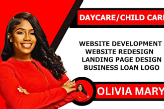 design wordpress daycare website landing page child care website