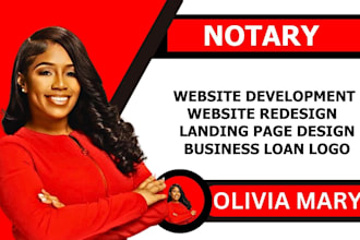build an optimized wordpress notary website landing  page notary logo