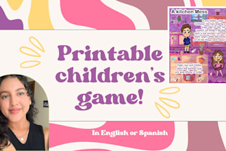 design creative illustrations for kids games and printables