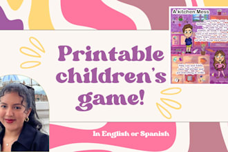 design creative illustrations for kids games and printables