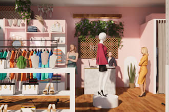design retail stores, restaurants, house interior and 3d visualization