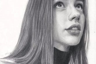 draw realistic pencil sketch portrait from any photo