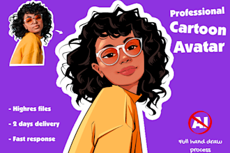 draw cartoon avatar or cartoon character for you