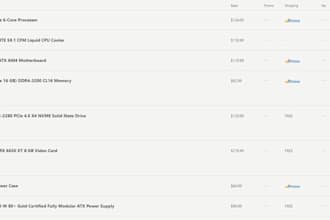 make a custom PC parts list within your budget
