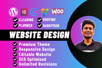 build cleaning, plumber, handyman, electrician and roofing service website