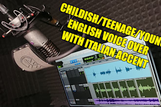 do a young english voice over with italian accent